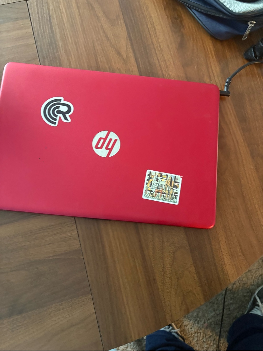 HP Red Laptop with Silver HP Logo